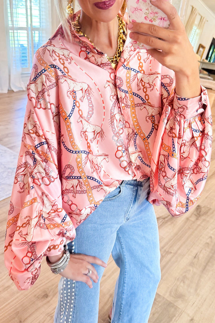 Long Sleeves Button Blouse