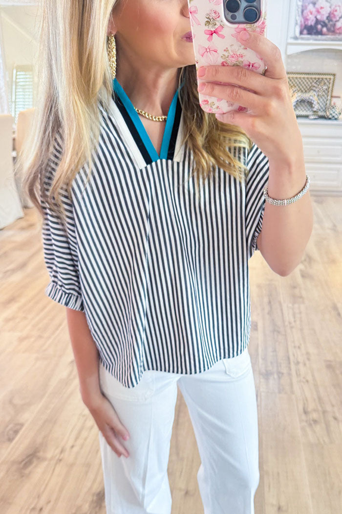 Stripe Dolman Sleeve Top