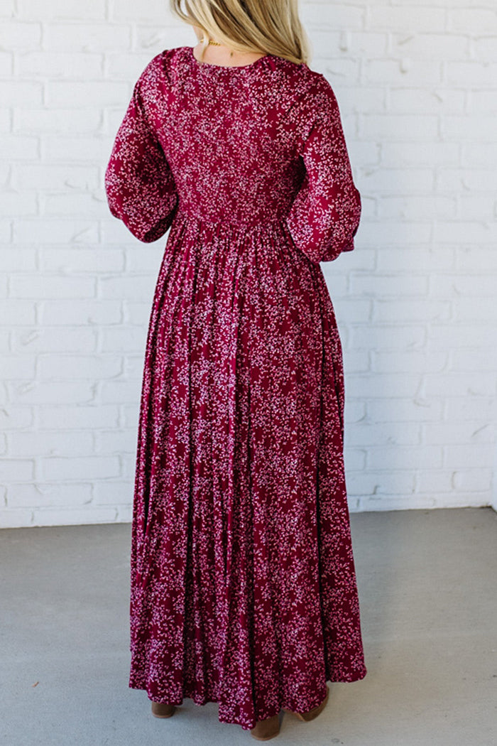 Soft Floral Print Maxi Dress