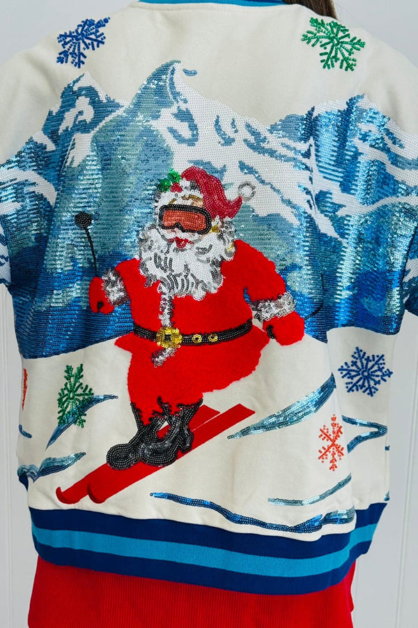 Vintage Skiing Santa Sweatshirt