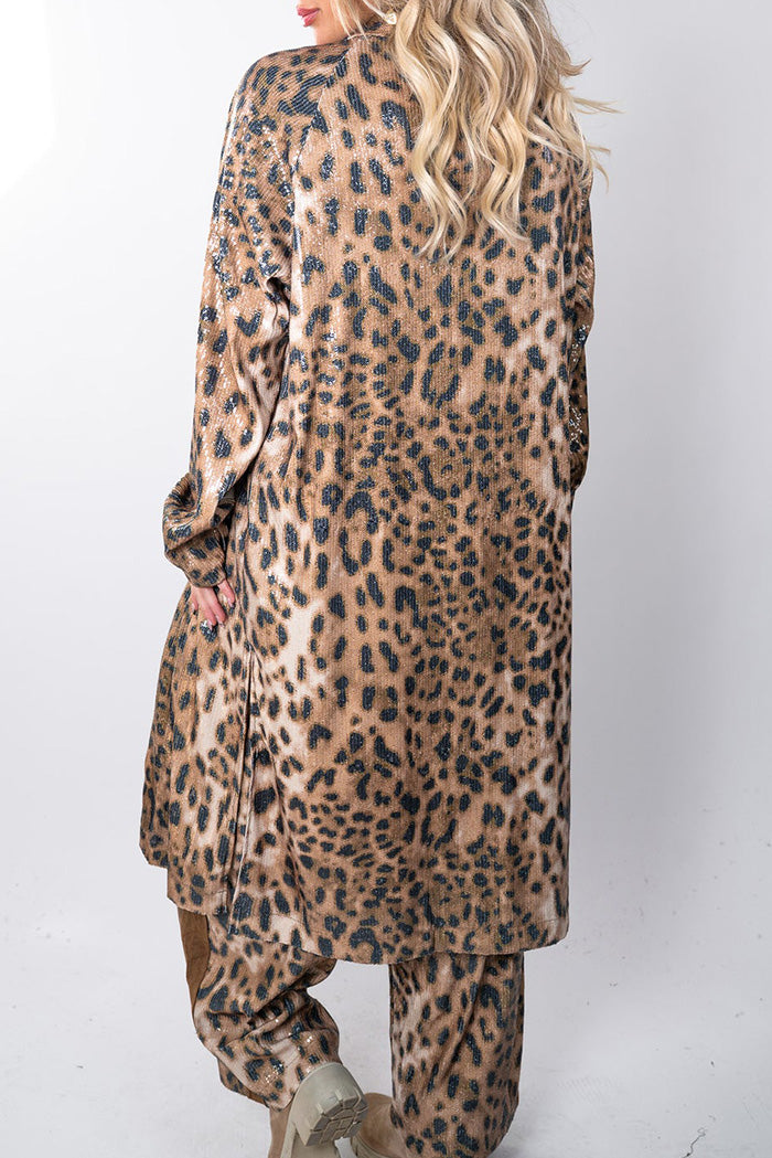 Loose Fit Leopard Velvet Pants