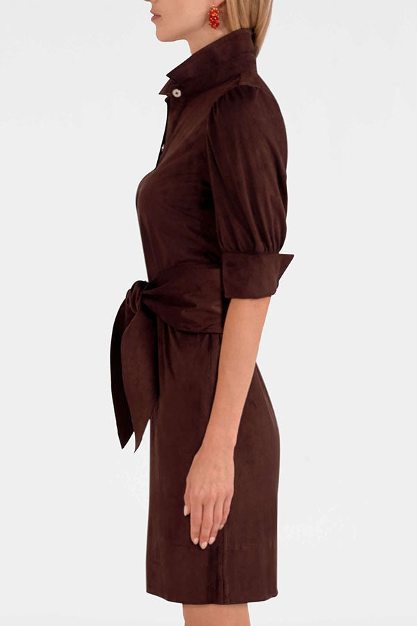 Ultra Suede Lace-Up Pocket Dress