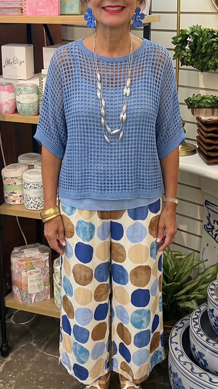 Casual Open Knit Two-Piece Set