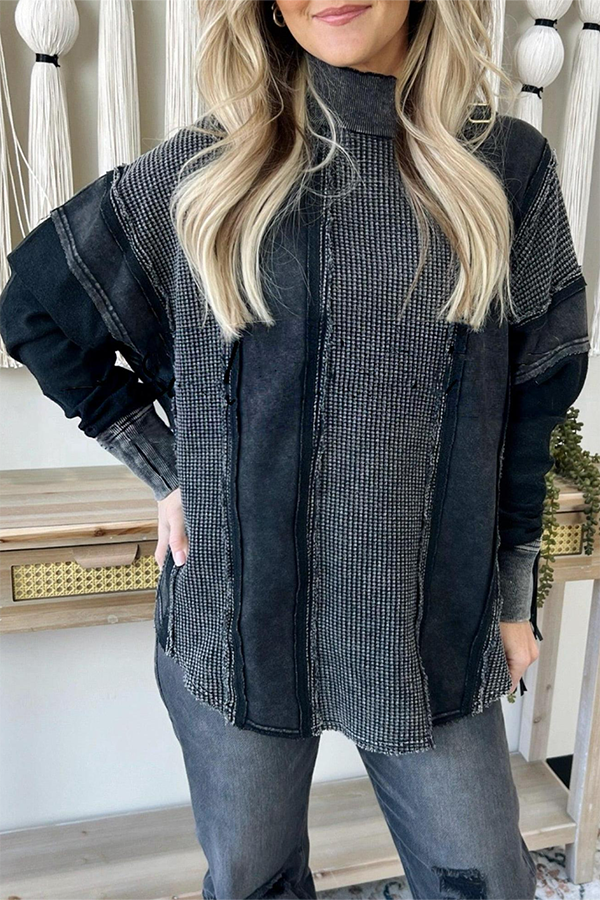 Mixed Long Sleeve Pullover