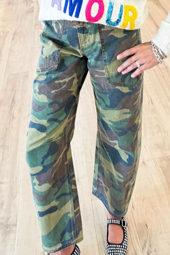 Risen Camo Barrel Jeans
