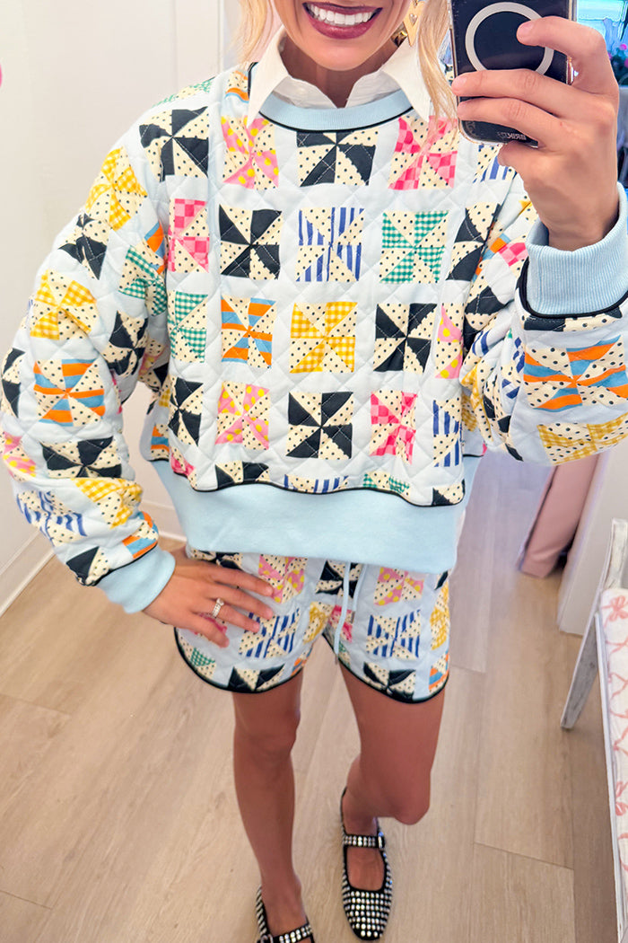 Colorful Patchwork Quilted Set