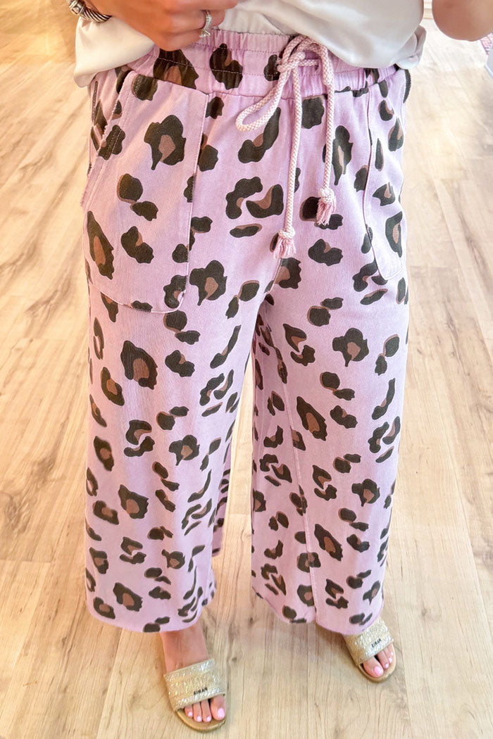 Leopard Pocket Wide Leg Pants