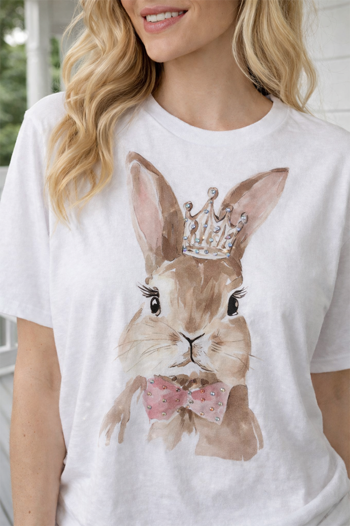 Bunny Rhinestone Graphic Tee