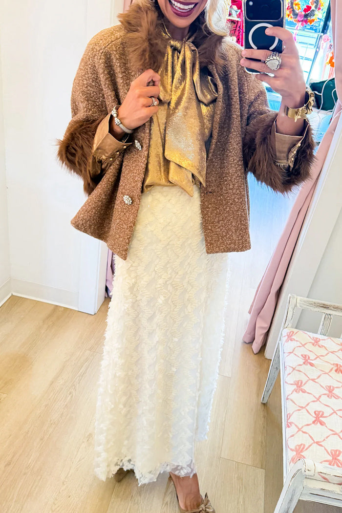 Sequin Texture Maxi Skirt