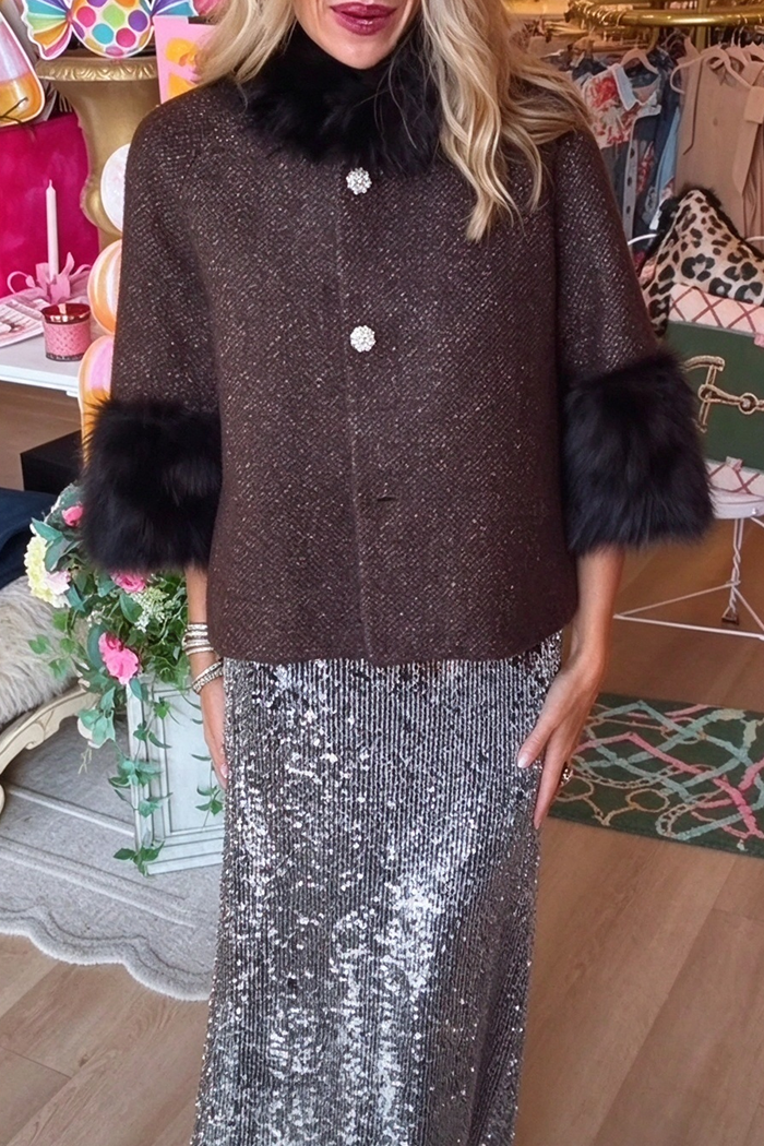 Brown Fur Trim Jacket