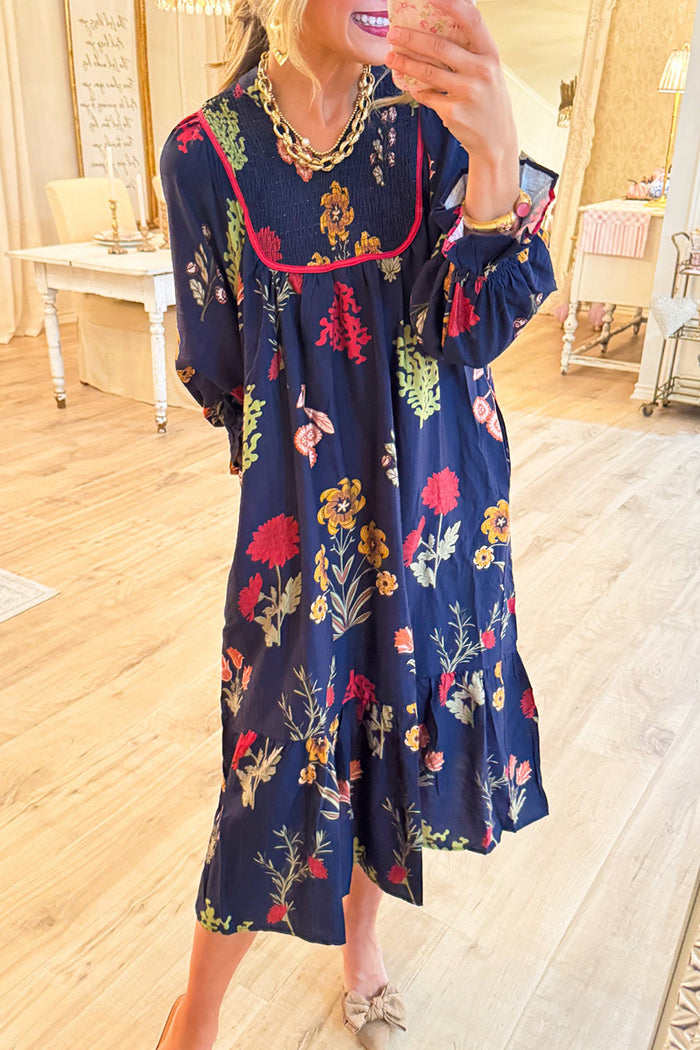 Colorful Floral Print Maxi Dress