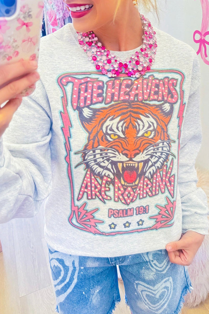 Tiger Print Studded Sweatshirt