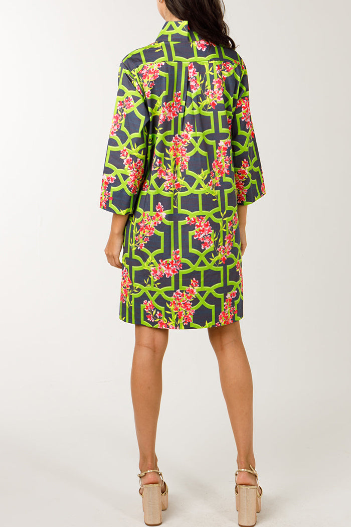 Casual Geometric Floral Dress