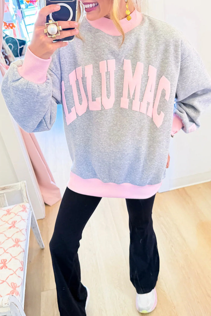 Puff Letter Mock Neck Sweatshirt