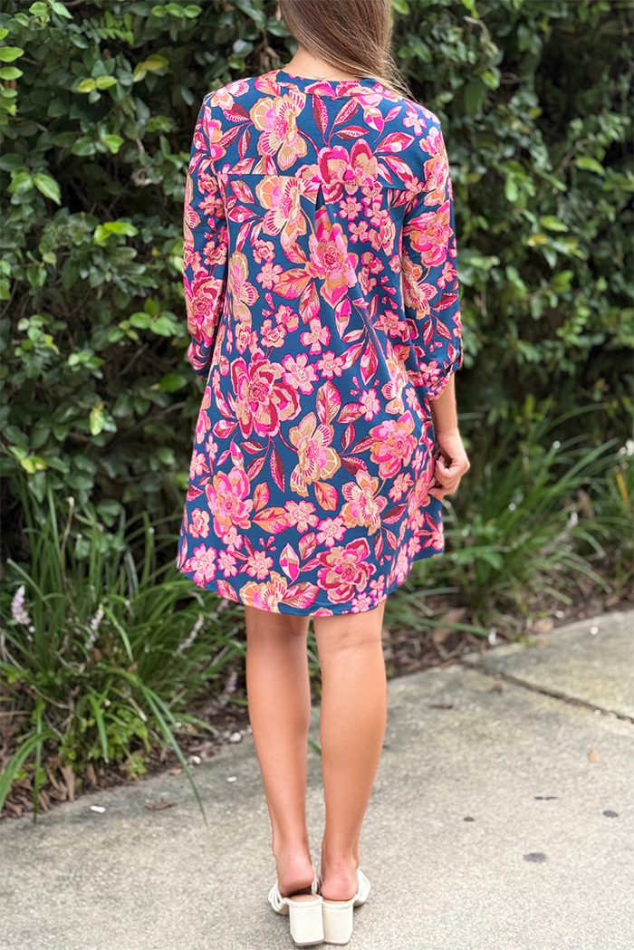 Bold Floral Pocket Dress