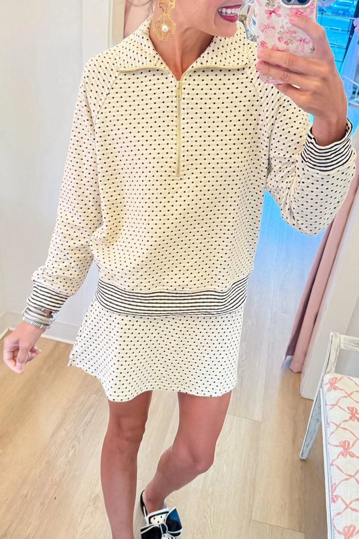 Ivory Black Polka Dot Skort