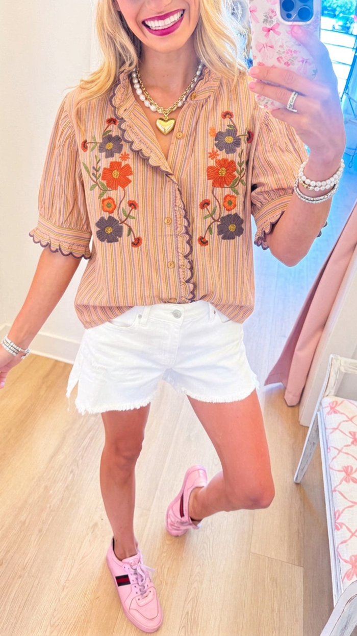 Casual Puff Sleeve Ruffles Top