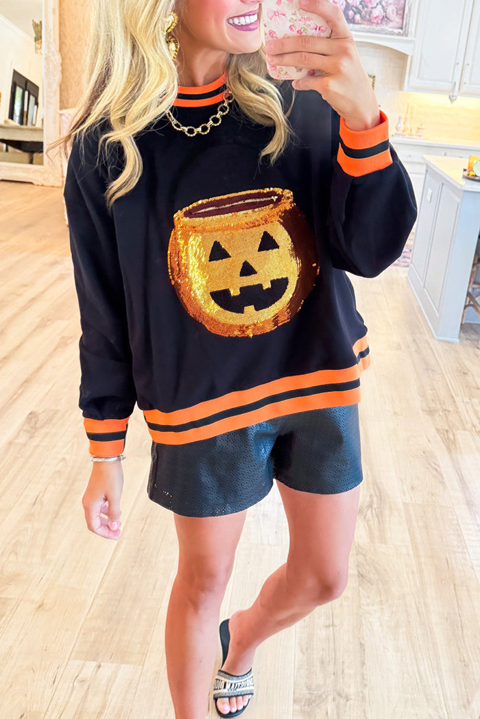 Queen of Sparkle Sequin Pumpkin Top