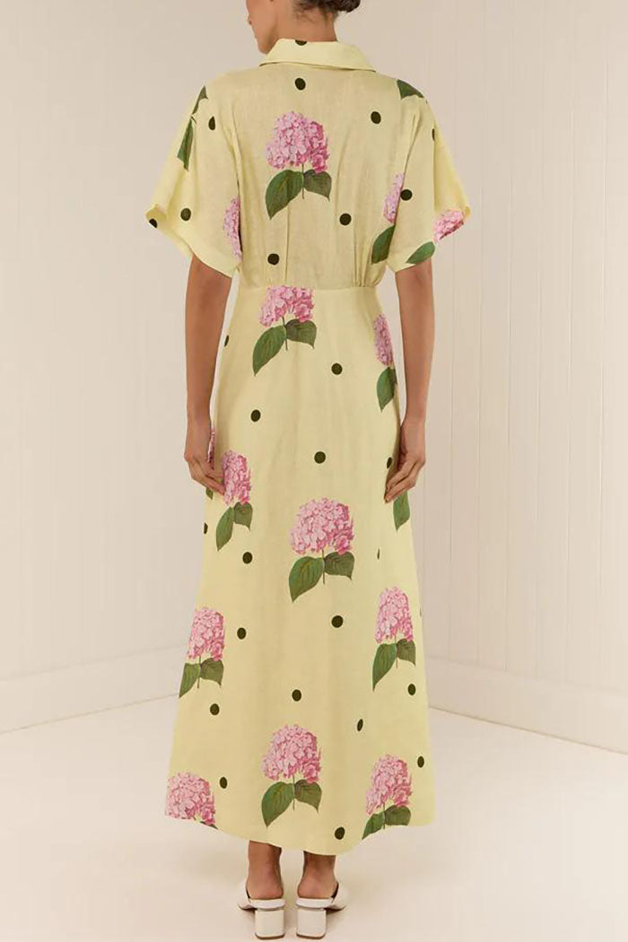 Polka Dot Floral Print Pocket Dress