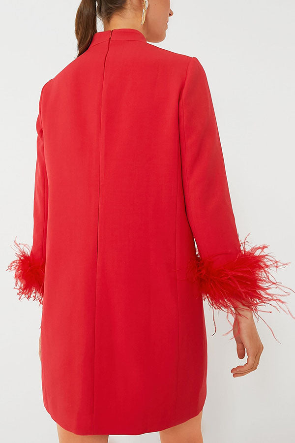 Artificial Feather Mod Dress