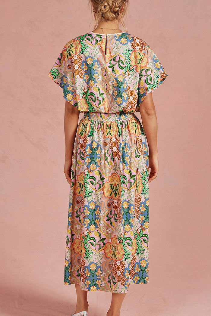 Pocketed Floral Skirt Two-Piece Set
