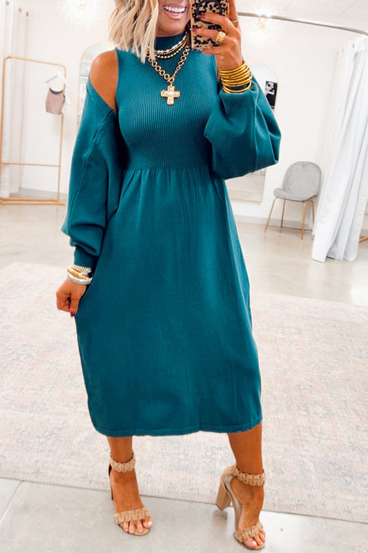 Cold Shoulder Knit Dress Set