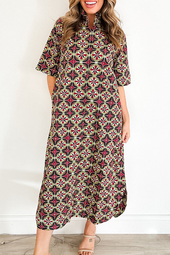 Short-Sleeve Pocket Maxi Dress