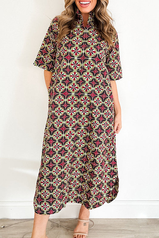 Short-Sleeve Pocket Maxi Dress