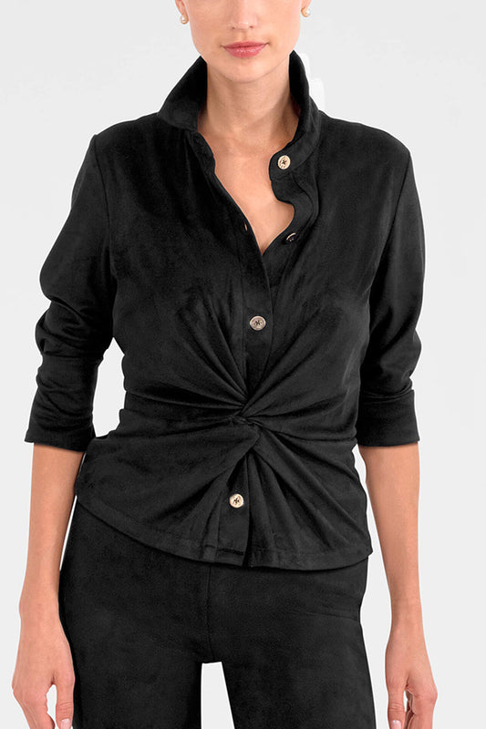 Casual Twist Buttons Top