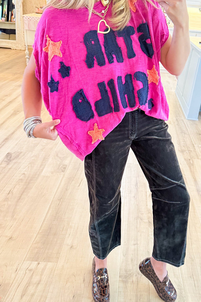 Velvet Textured High Rise Barrel Jeans