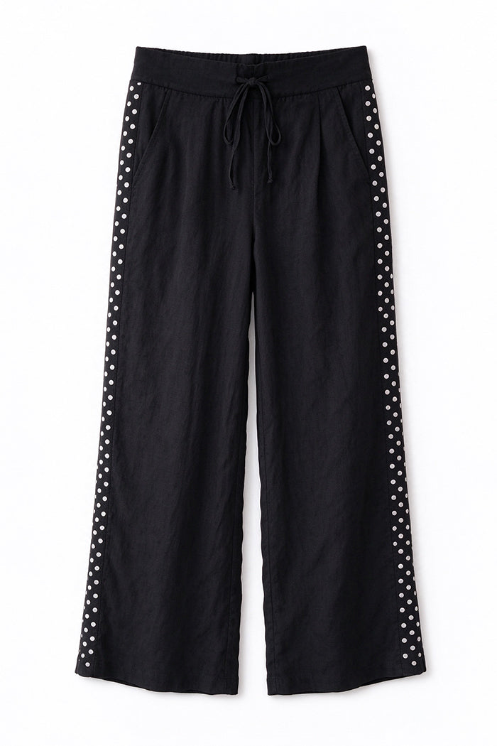 Polka Dot Side Wide Leg Pants