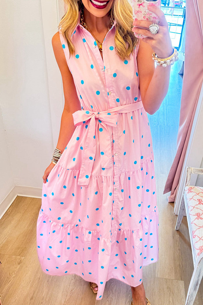 Polka Dot Poplin Maxi Dress