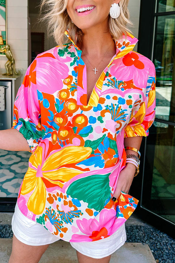 Dolman Sleeves Floral Top