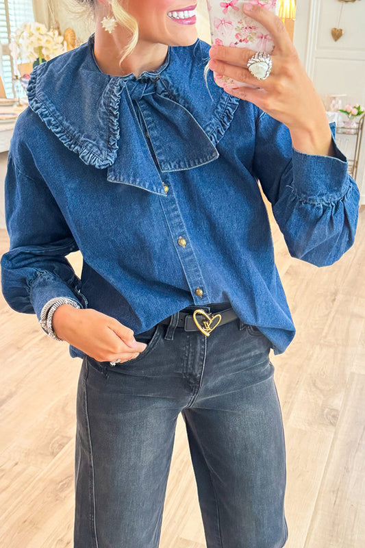 Denim Peter Pan Collar Top