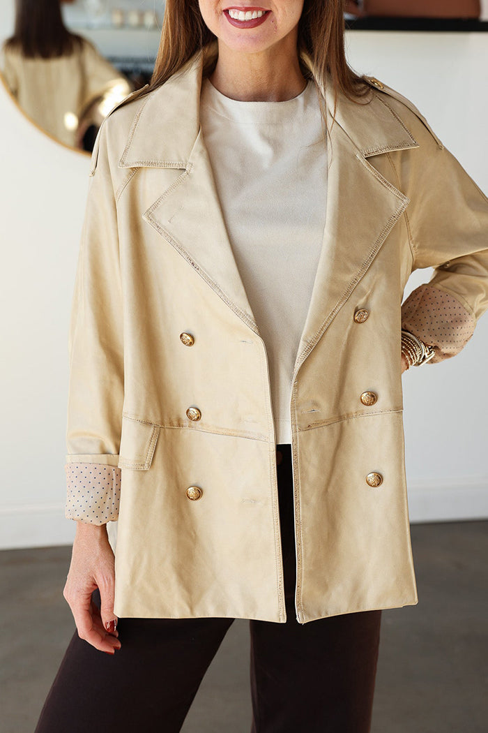 Oversized Faux Leather Pocket Jacket