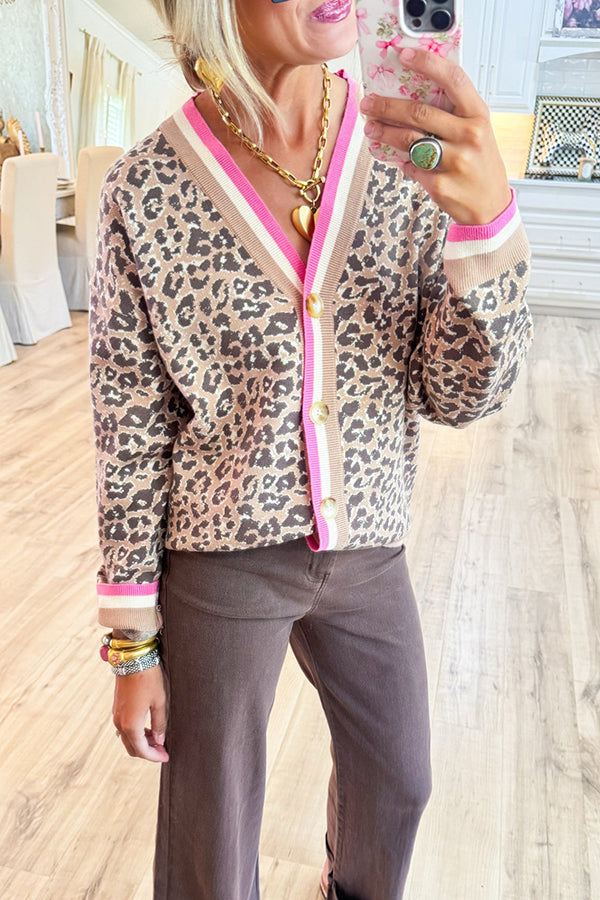Animal Pattern Button Down Cardigan