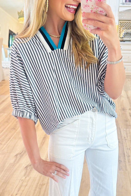 Stripe Dolman Sleeve Top