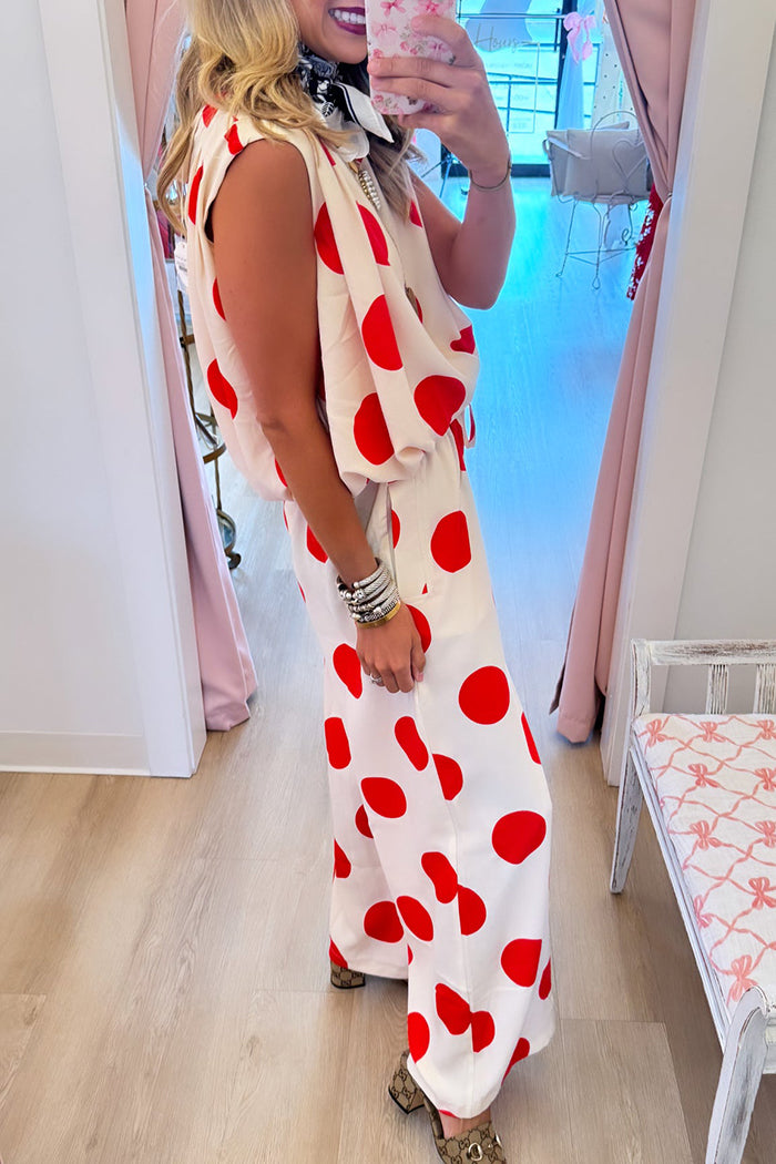 Polka Dot Sleeveless Pant Set