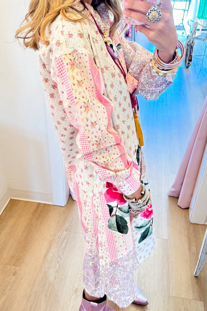 Patchwork Printed Maxi Duster