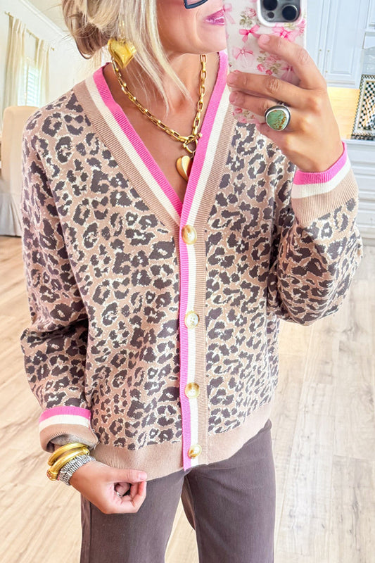 Animal Pattern Button Down Cardigan