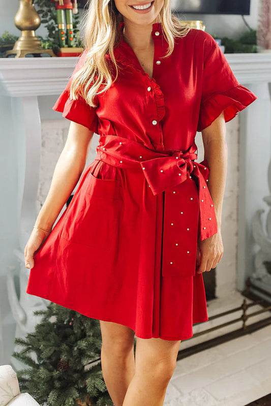 Casual Button Up Pocket Dress