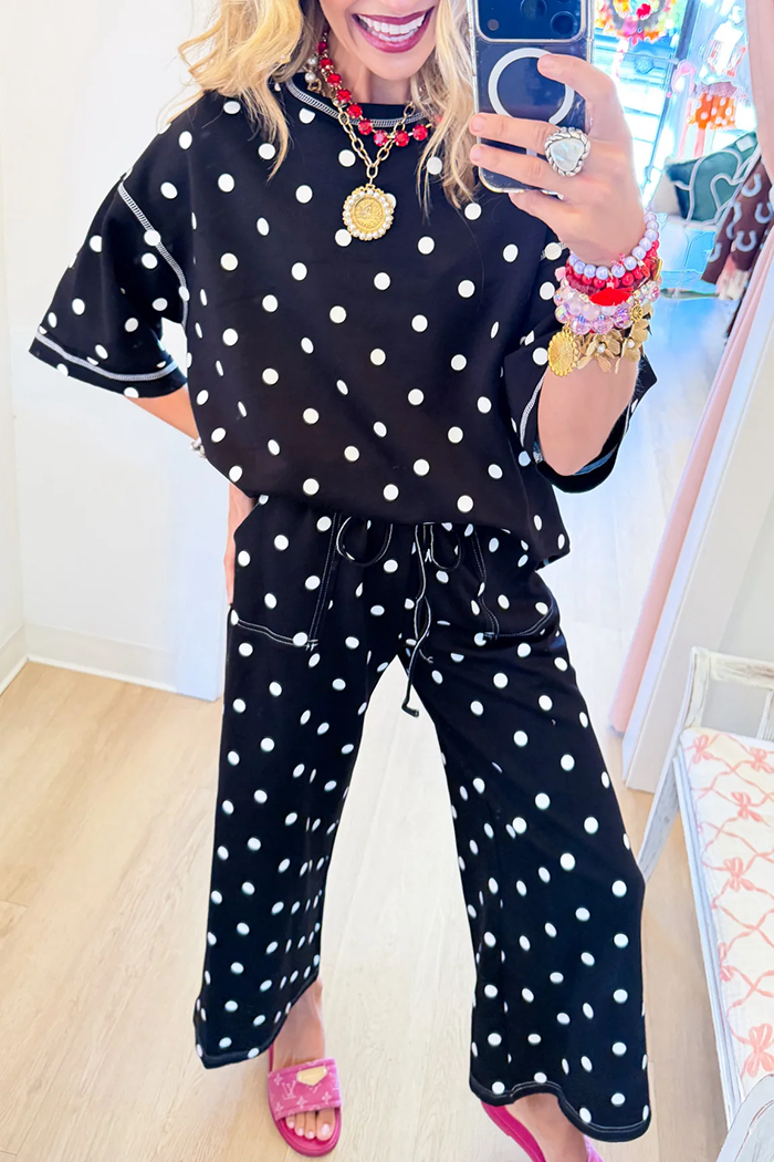 Black White Polka Dot Scuba Set