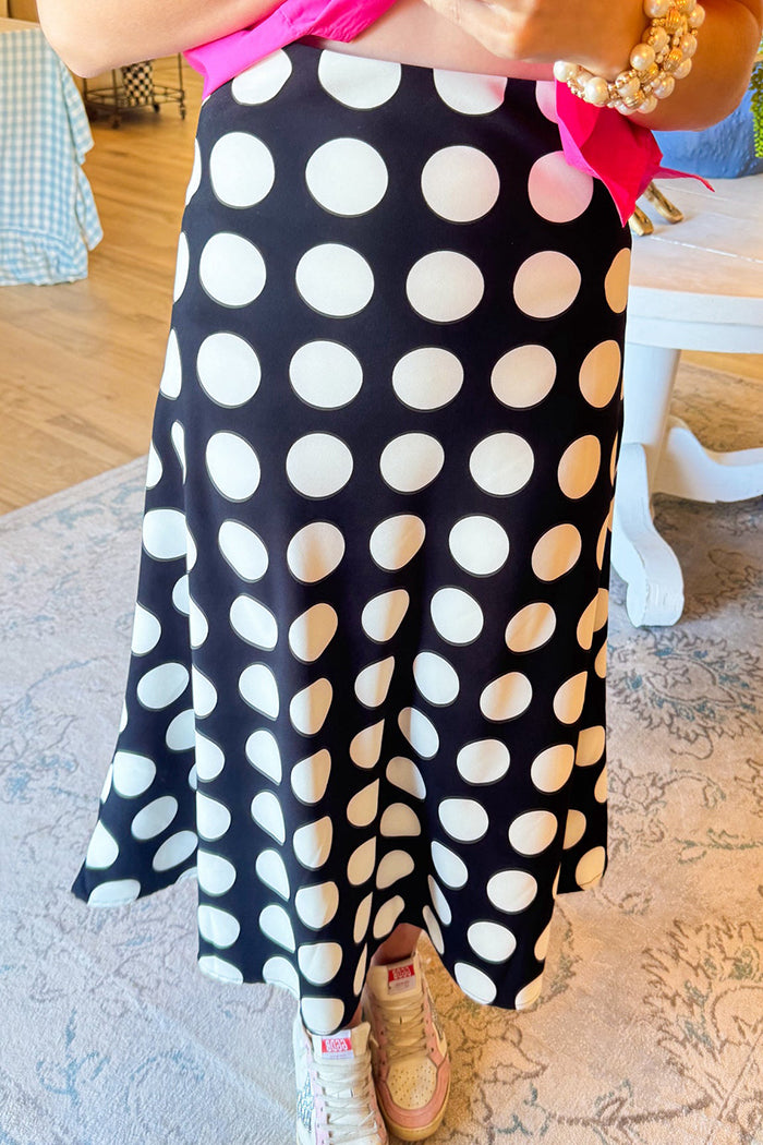 Polka Dot Midi Skirt