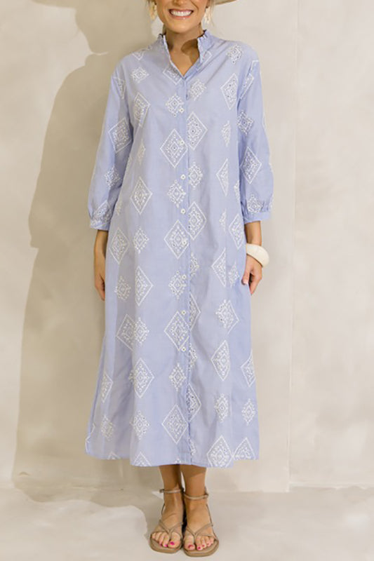 Diamond Embroidery Belt Dress