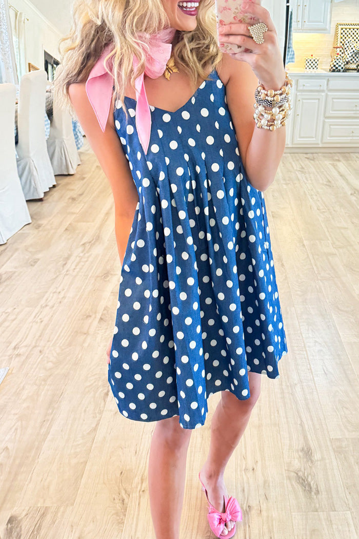 Thin Straps Polka Dot Dress