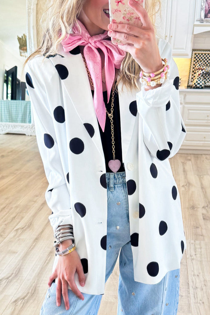 Polka Dot Long Sleeve Jacket