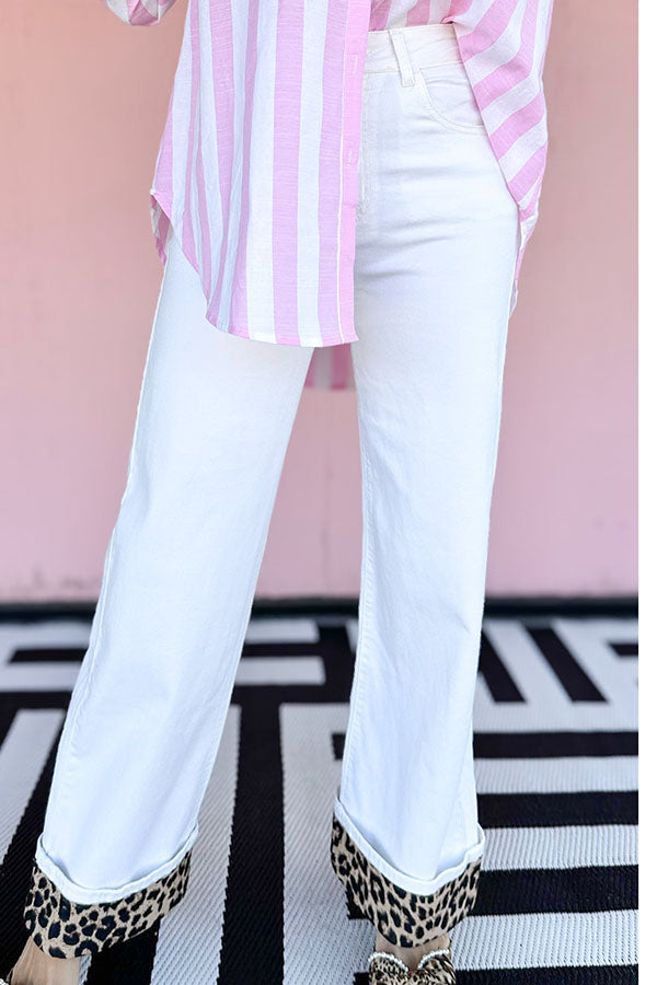 Casual Leopard Trouser Legs Pants