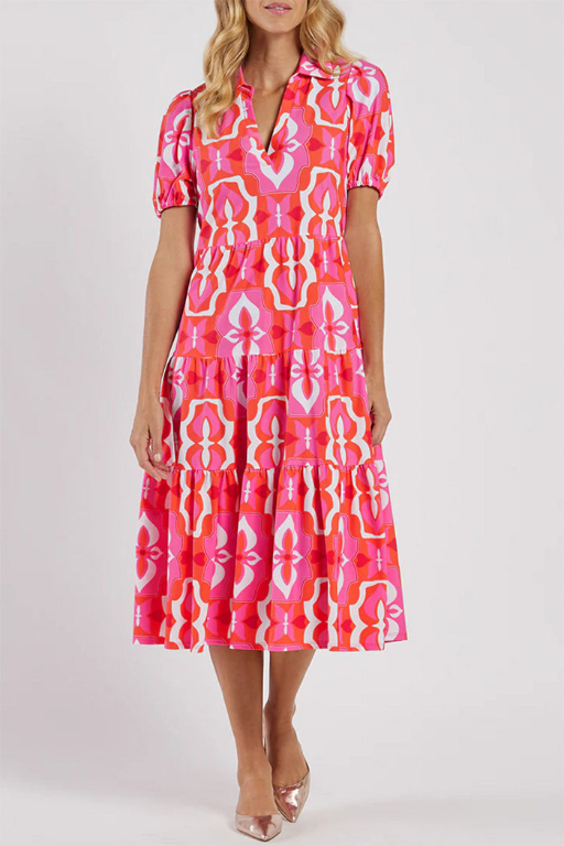 Puff Sleeve Pockets Maxi Dress