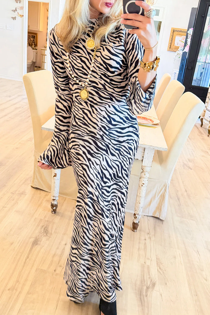 Black Zebra Maxi Dress