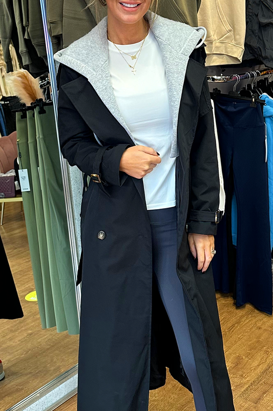 Casual Hooded Lace-Up Pocket Jacket